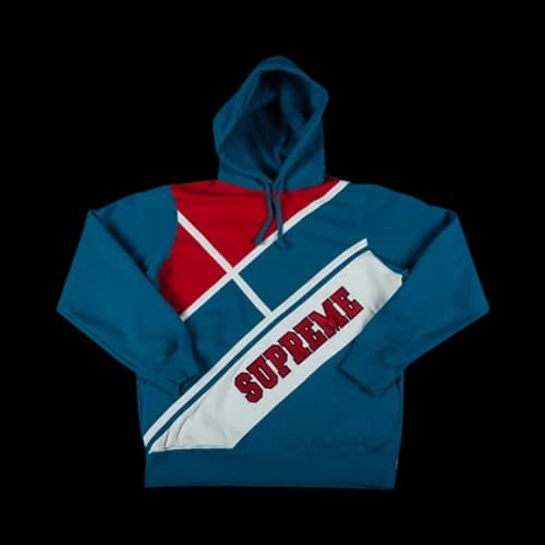 Supreme Diagonal Hooded Sweatshirt 'Aqua'