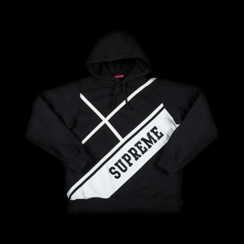 Supreme Diagonal Hooded Sweatshirt 'Black'