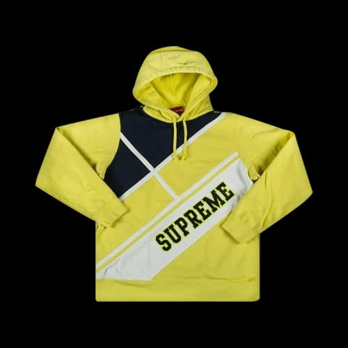 Supreme Diagonal Hooded Sweatshirt 'Lemon'