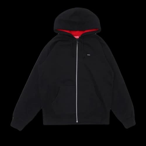 Supreme Contrast Zip Up Hooded Sweatshirt 'Black'