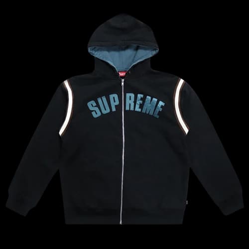 Supreme Jet Sleeve Zip Up Hooded Sweatshirt 'Black'