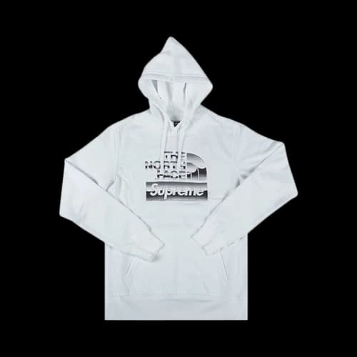 Supreme x The North Face Metallic Logo Hooded Sweatshirt 'White'