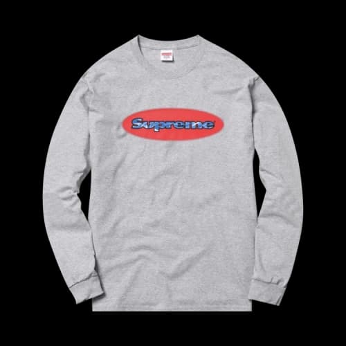 Supreme Ripple Long-Sleeve Tee 'Grey'