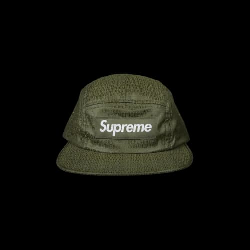 Supreme Fuck Everybody Jacquard Camp Cap 'Olive'