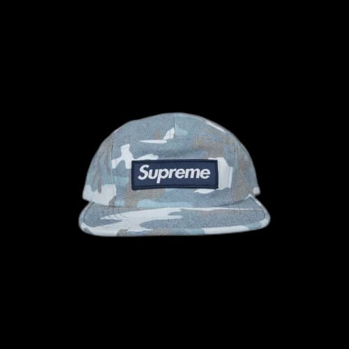 Supreme Washed Out Camo Camp Cap 'Blue'