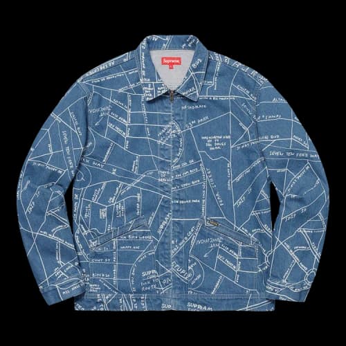 Supreme Gonz Map Work Jacket 'Washed Blue'