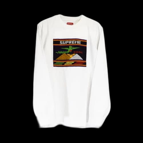 Supreme Needlepoint Patch Long-Sleeve Top 'White'