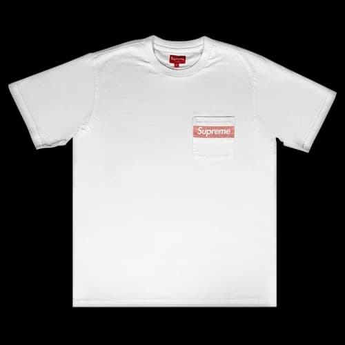 Supreme Mesh Stripe Pocket Tee 'White'