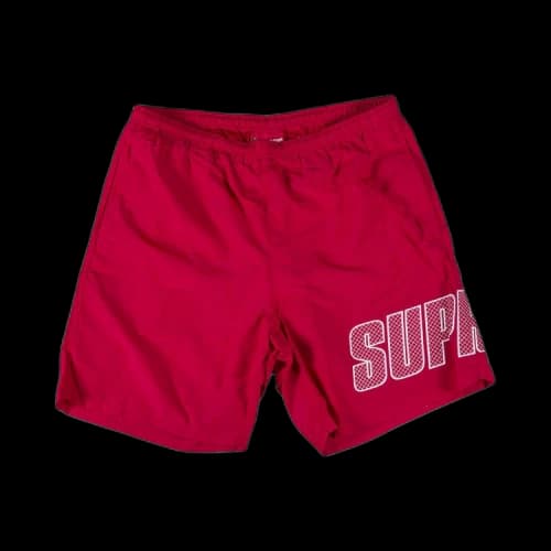 Supreme Logo Appliqué Water Short 'Red'