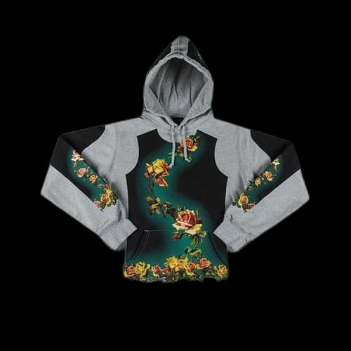 Supreme x Jean Paul Gaultier Floral Print Hooded Sweatshirt 'Grey'