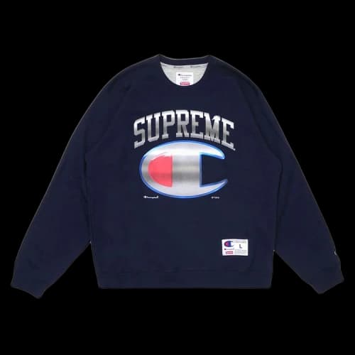 Supreme x Champion Chrome Crewneck 'Navy'