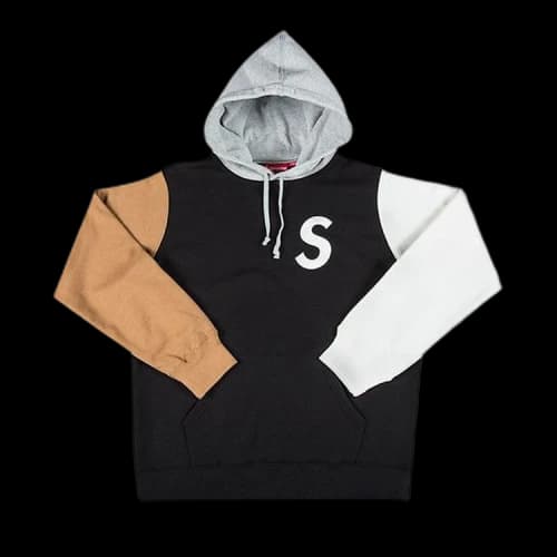 Supreme S Logo Colorblocked Hooded Sweatshirt 'Black'