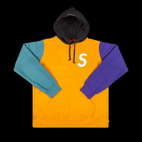 Supreme S Logo Colorblocked Hooded Sweatshirt 'Orange'