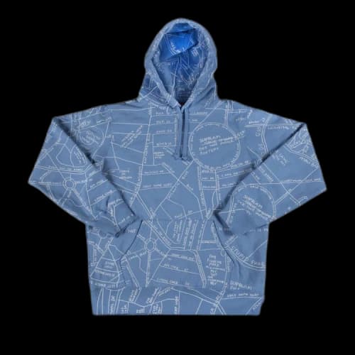 Supreme Gonz Embroidered Map Hooded Sweatshirt 'Blue'