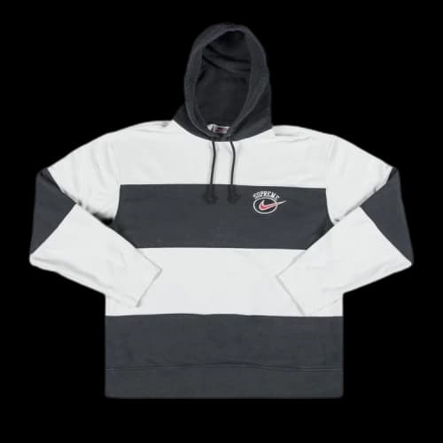 Supreme x Nike Stripe Hooded Sweatshirt 'Black'