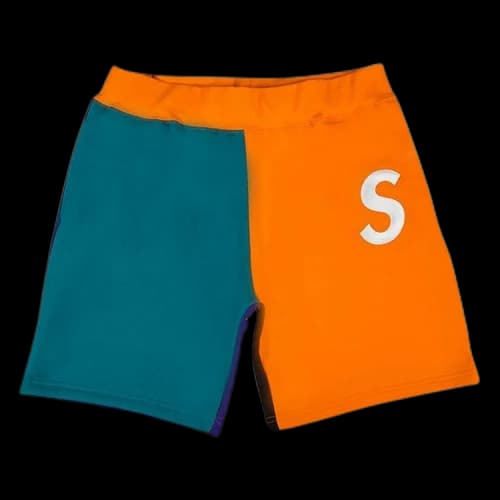 Supreme S Logo Colorblocked Sweatshort 'Orange'