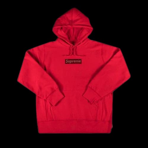 Supreme x Swarovski Box Logo Hooded Sweatshirt 'Red'