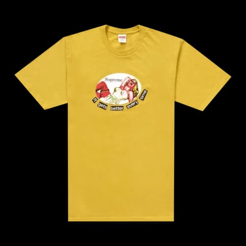 Supreme It Gets Better Every Time Tee 'Acid Yellow'