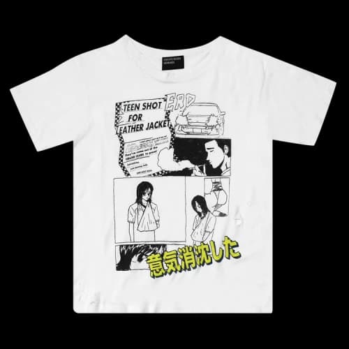 Enfants Riches Déprimés Teen Shot For Leather Jacket T-Shirt 'White/Black'