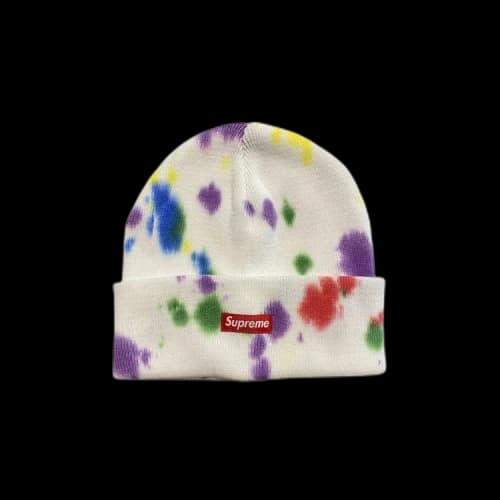 Supreme Splatter Dyed Beanie 'White'