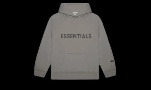 Fear of God Essentials Pullover Hoodie Applique Logo Gray Flannel/Charcoal