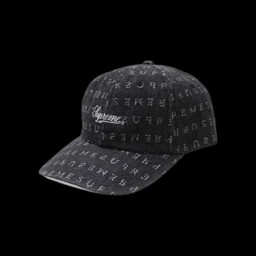 Supreme Jacquard Logos Denim Six-Panel 'Black'