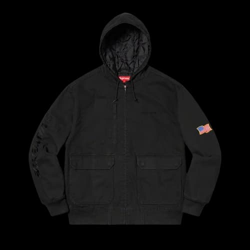 Supreme Canvas Hooded Work Jacket 'Black'