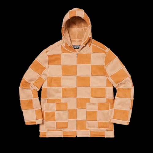 Supreme Faux Suede Patchwork Hooded Jacket 'Tan'