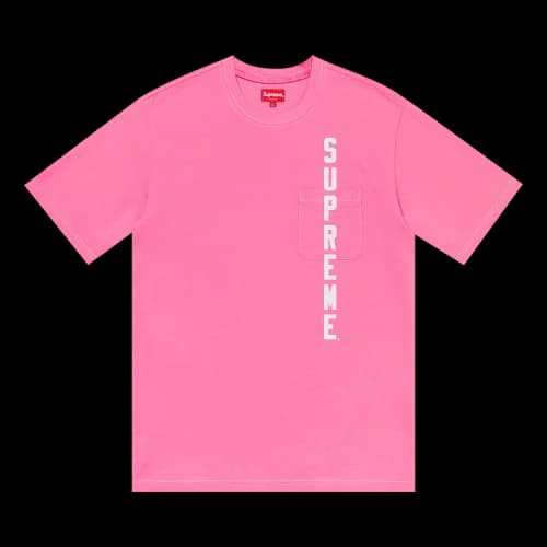 Supreme Contrast Stitch Pocket Tee 'Pink'