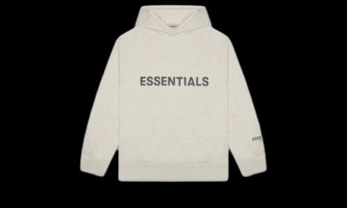 Fear of God Essentials 3D Silicon Applique Pullover Hoodie Oatmeal/Oatmeal Heather/Light Heather Oatmeal
