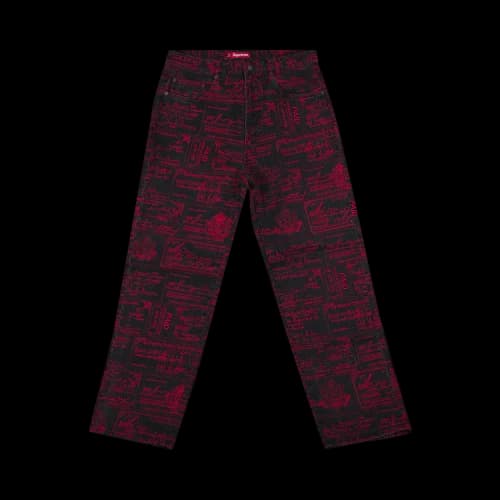 Supreme Checks Embroidered Jean 'Black'