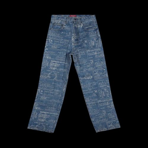 Supreme Checks Embroidered Jean 'Blue'