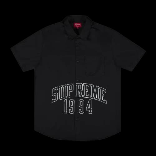 Supreme Arc Logo Short-Sleeve Work Shirt 'Black'
