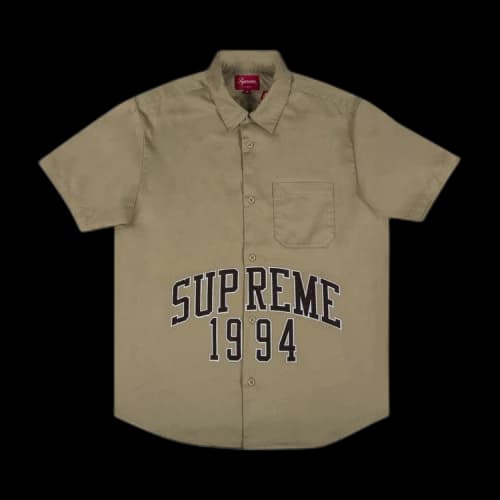 Supreme Arc Logo Short-Sleeve Work Shirt 'Khaki'