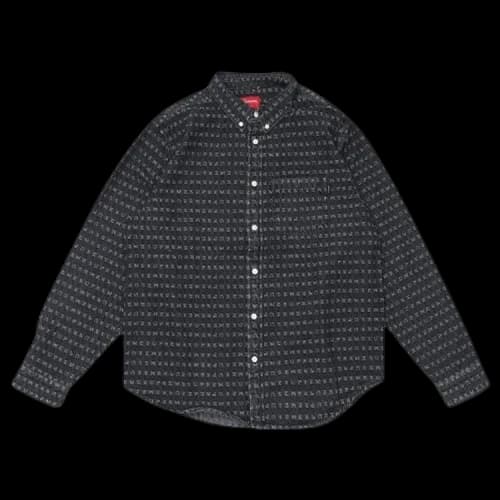 Supreme Jacquard Logos Denim Shirt 'Black'
