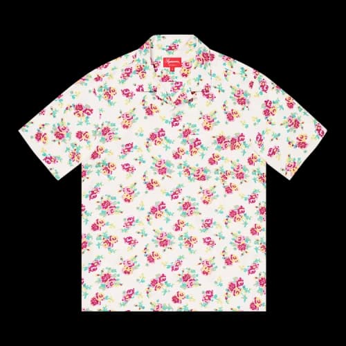 Supreme Floral Rayon Short-Sleeve Shirt 'White'