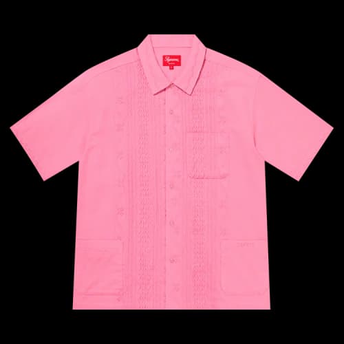 Supreme Embroidered Short-Sleeve Shirt 'Dusty Pink'