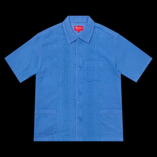 Supreme Embroidered Short-Sleeve Shirt 'Light Blue'