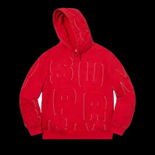 Supreme Cutout Letters Hooded Sweatshirt 'Red'