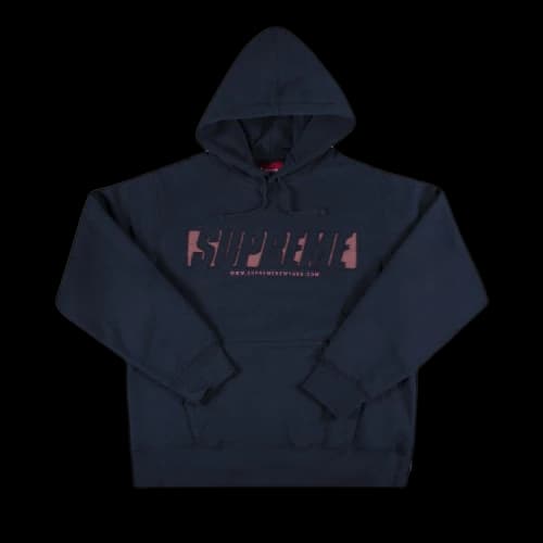 Supreme Reflective Cutout Hooded Sweatshirt 'Navy'