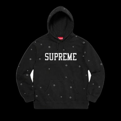 Supreme Eyelet Hooded Sweatshirt 'Black'