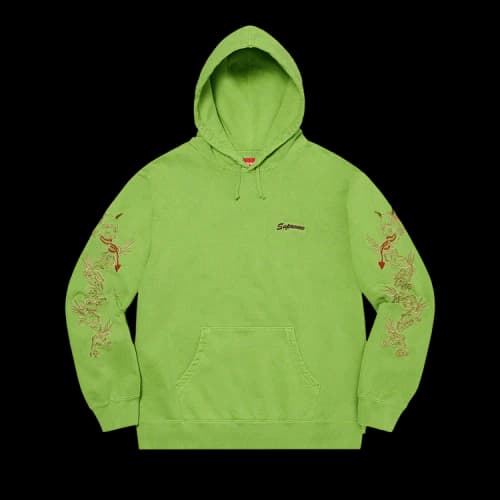 Supreme Dragon Overdyed Hooded Sweatshirt 'Lime'
