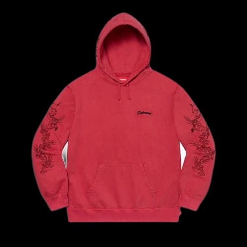 Supreme Dragon Overdyed Hooded Sweatshirt 'Red'