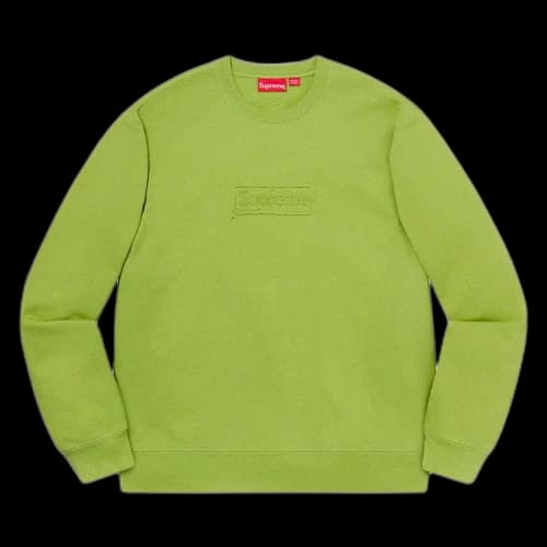 Supreme Cutout Logo Crewneck 'Lime'