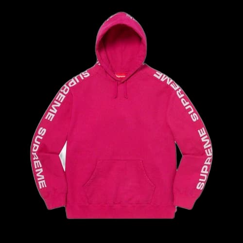 Supreme Metallic Rib Hooded Sweatshirt 'Fuchsia'