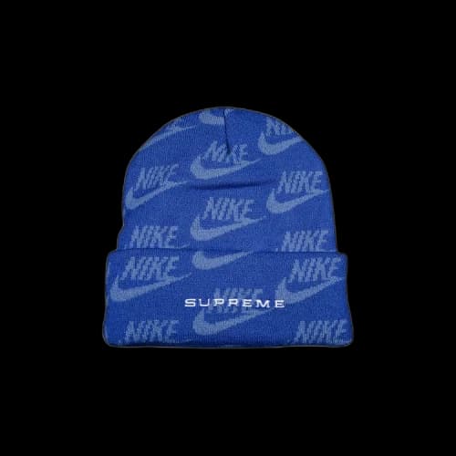 Supreme x Nike Jacquard Logos Beanie 'Blue'