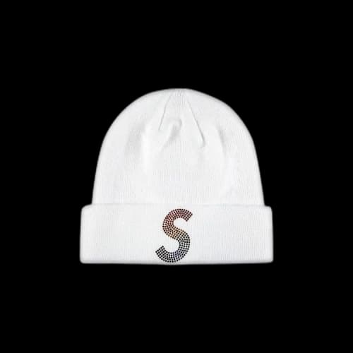 Supreme x New Era x Swarovski S Logo Beanie 'White'