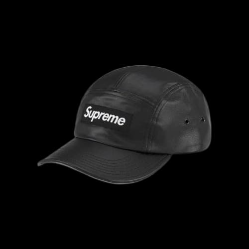 Supreme Leather Camp Cap 'Black'