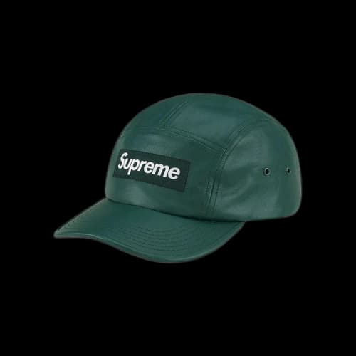 Supreme Leather Camp Cap 'Green'