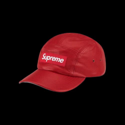Supreme Leather Camp Cap 'Red'